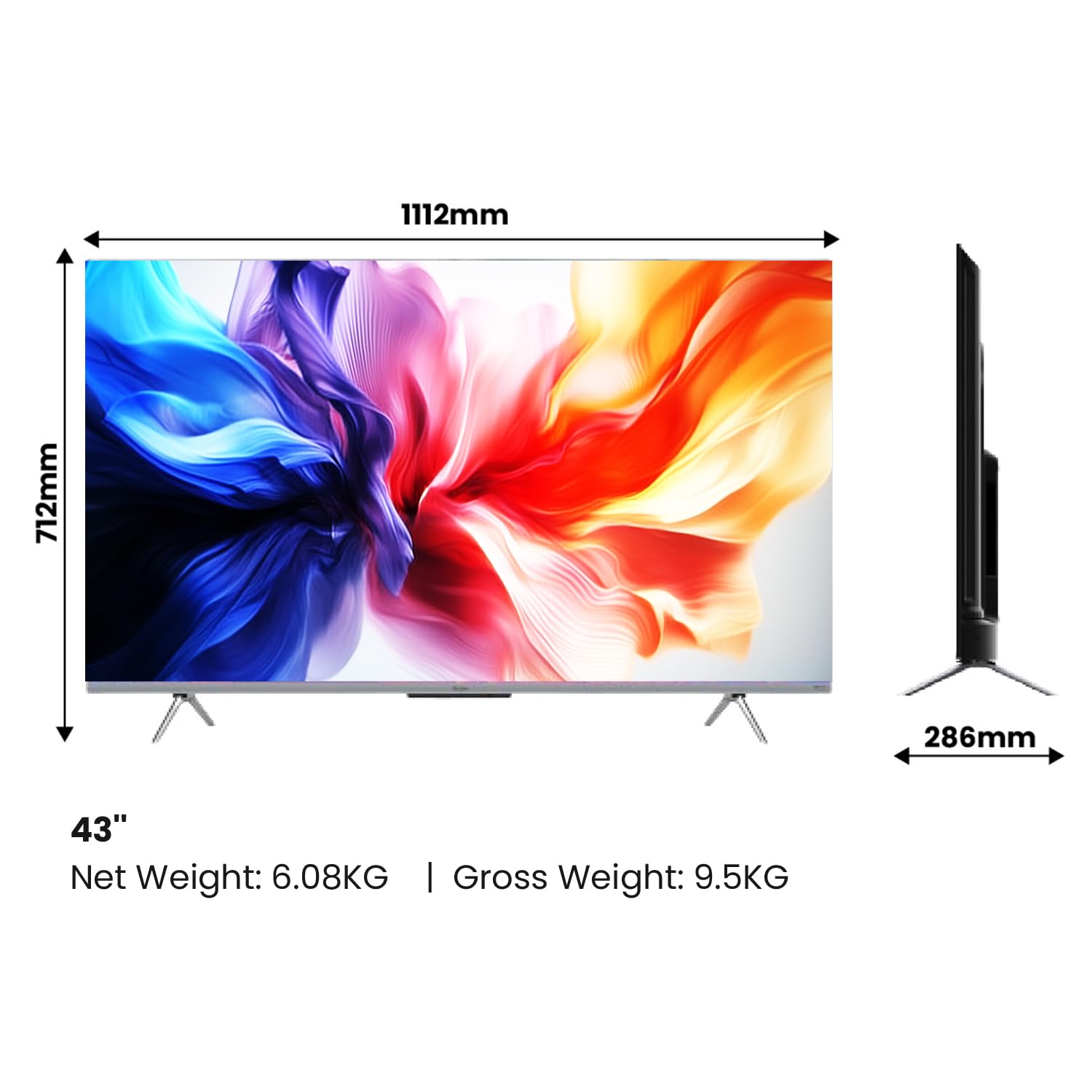 4K Ultra HD P7GT Series 108cm(43) Smart Google TV With Hands Free voice Control (43P7GT-P)